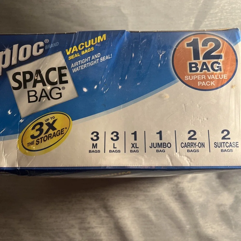 NEW Ziploc Space Bag Combo 12 Value Pack Vacuum Seal Air & Water Tight Storage